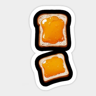 Orange Kawaii Yummy Sweet Vintage Toast Bread Sandwich Sticker